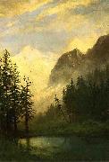 Albert Bierstadt Moonlit Landscape painting